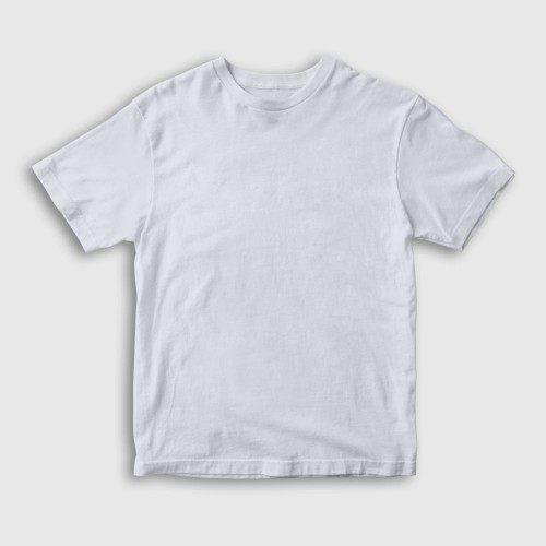 0 Yaka Kısa Kollu Beyaz Çocuk T-Shirt