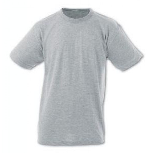 0 Yaka Kısa Kollu Gri T-Shirt