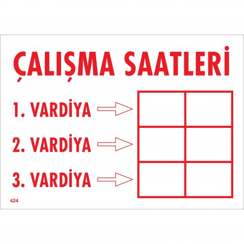 Çalışma Saatleri Uyarı