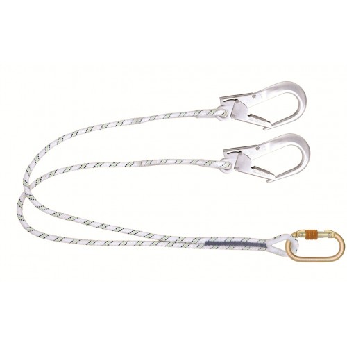 Kİ231 A Çift Kollu Statik Halatlı Lanyard Alüminyun Büyük Kancalı